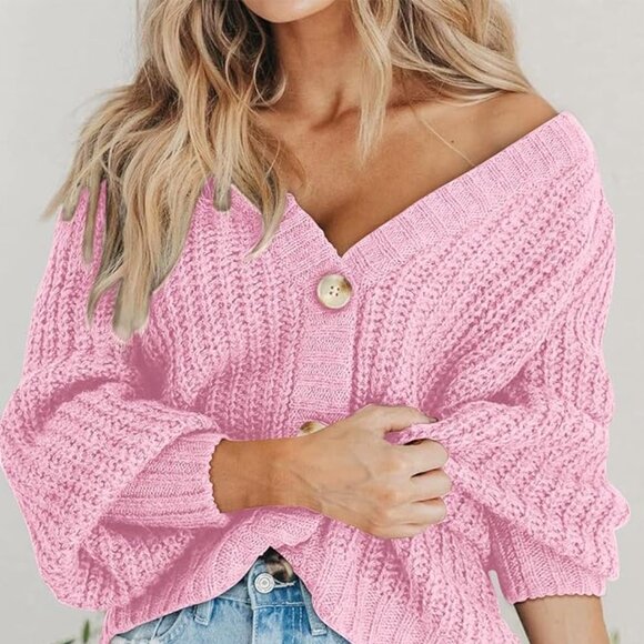 Women's Chunky Knit Open Front Sweater Multi Sz - Picture 4 of 7